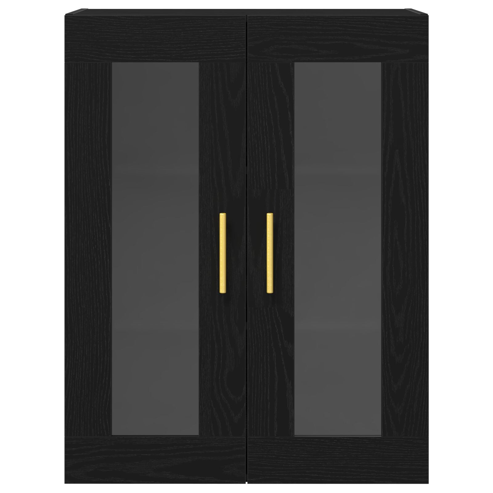 Wandkast Met Glazen Deuren Zwart Eiken 69,5X34X90 Cm