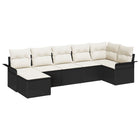 Tuinset poly rattan 7-delig zwart