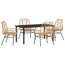 5-Delige Tuin Eet Set Bruin Poly Rattan