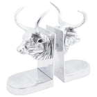 Boekensteunen aluminium zilver set van 2