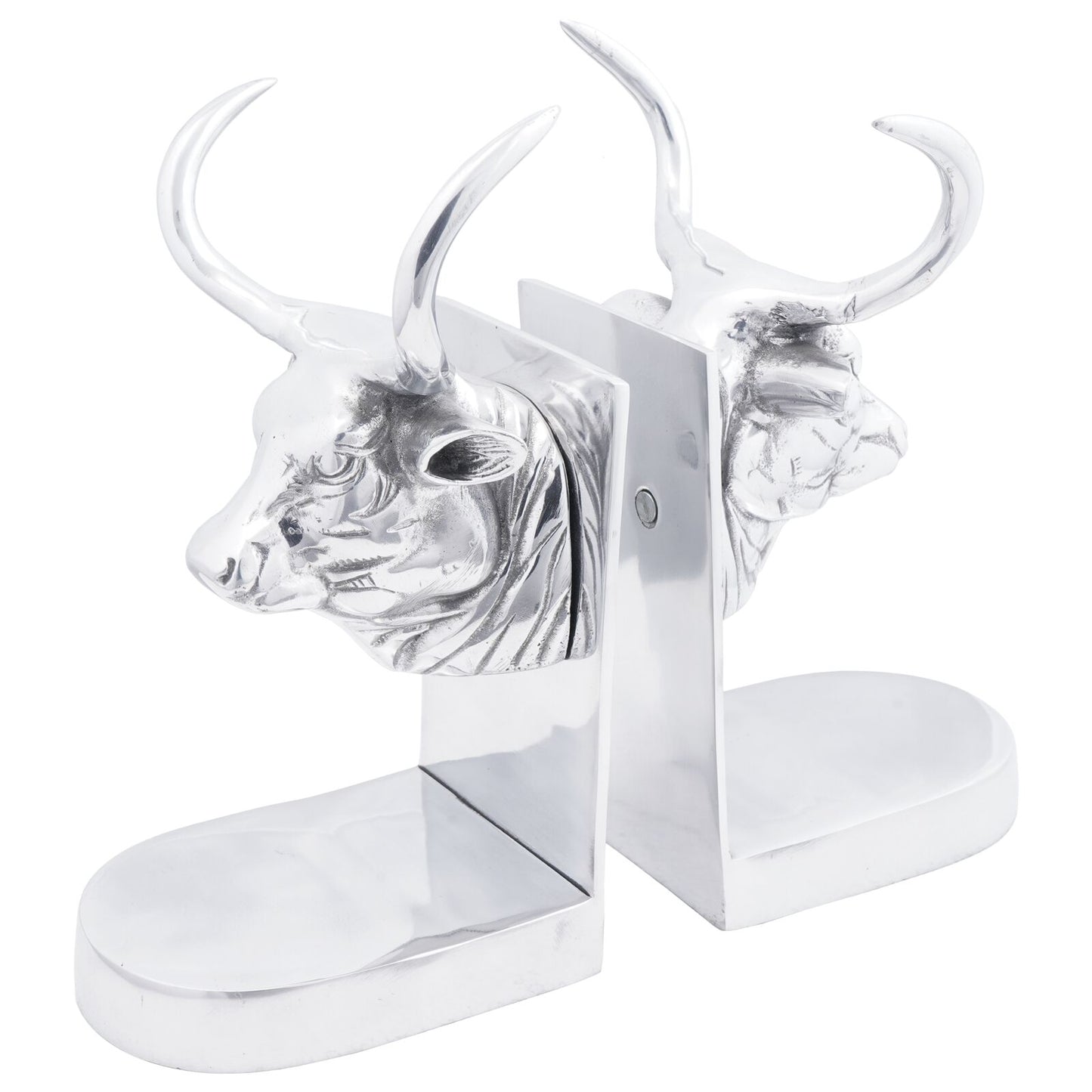 Boekensteunen 2 Stuks Zilver 17X15X27 Cm Aluminium Bull Stier