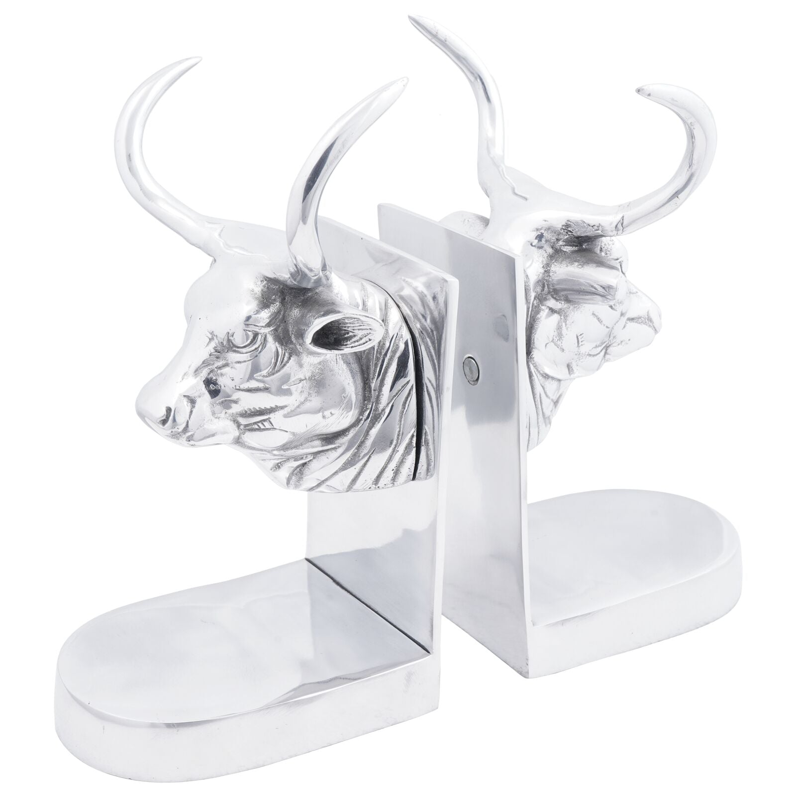 Boekensteunen 2 Stuks Zilver 17X15X27 Cm Aluminium Bull Stier