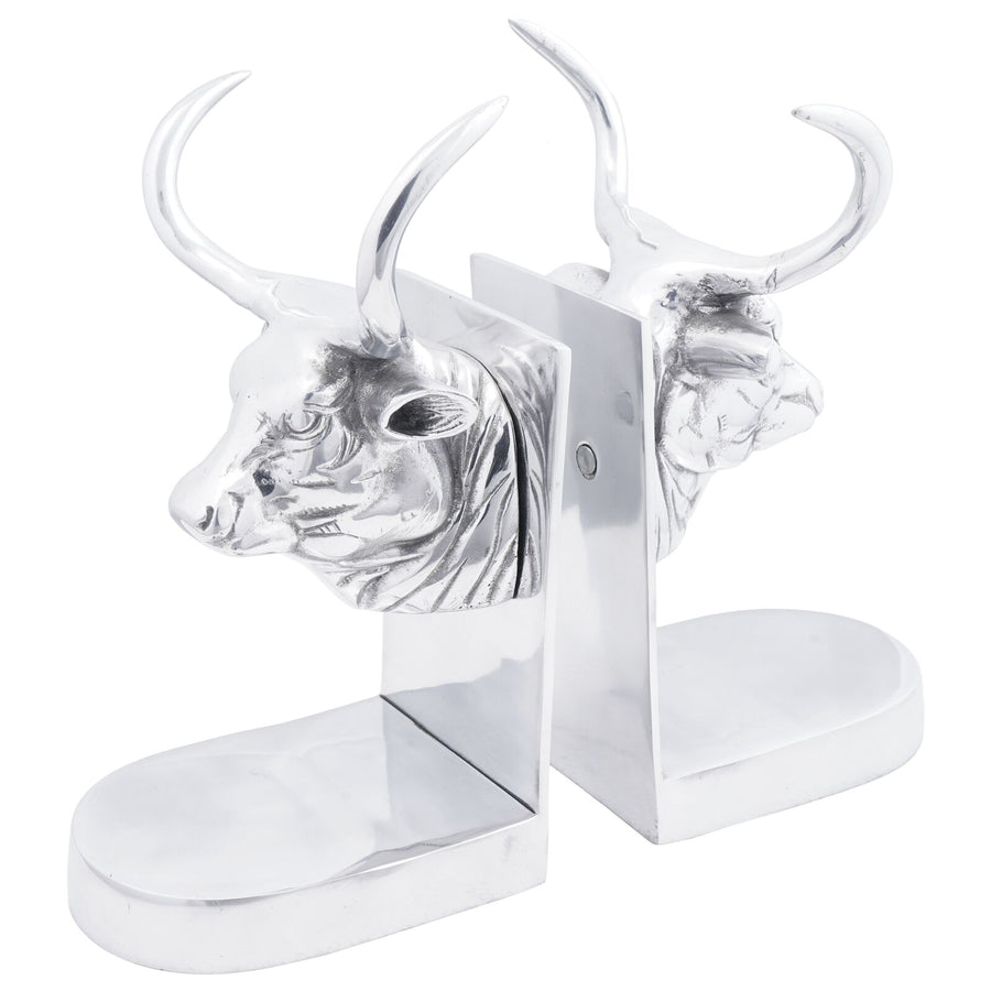 Boekensteunen 2 Stuks Zilver 17X15X27 Cm Aluminium Bull Stier