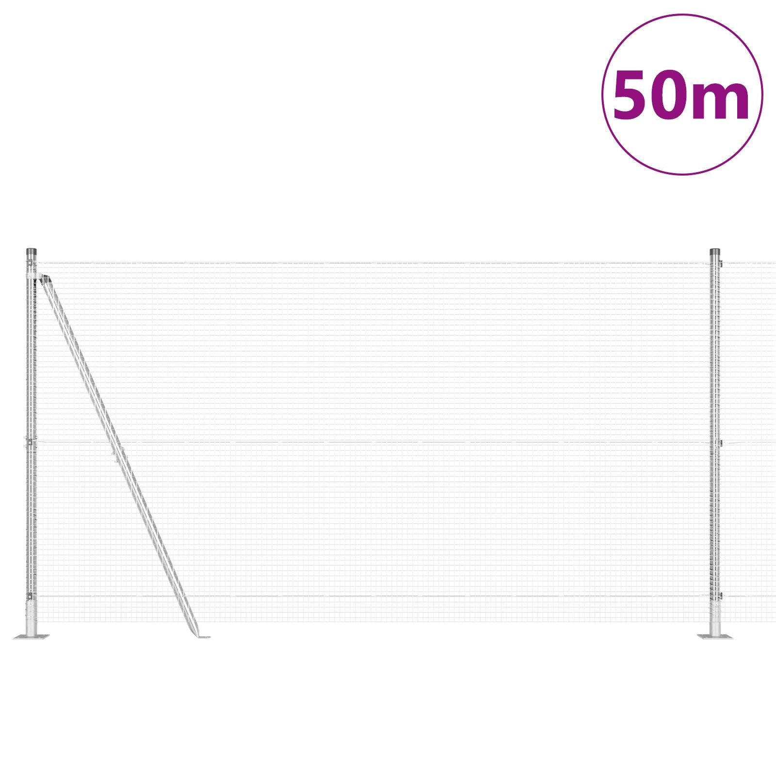 Gegalvaniseerde Draad Omheining Met 13 Flanged Palen 1,2X50 M Gegalvaniseerd Staal Gegalvaniseerd Staal