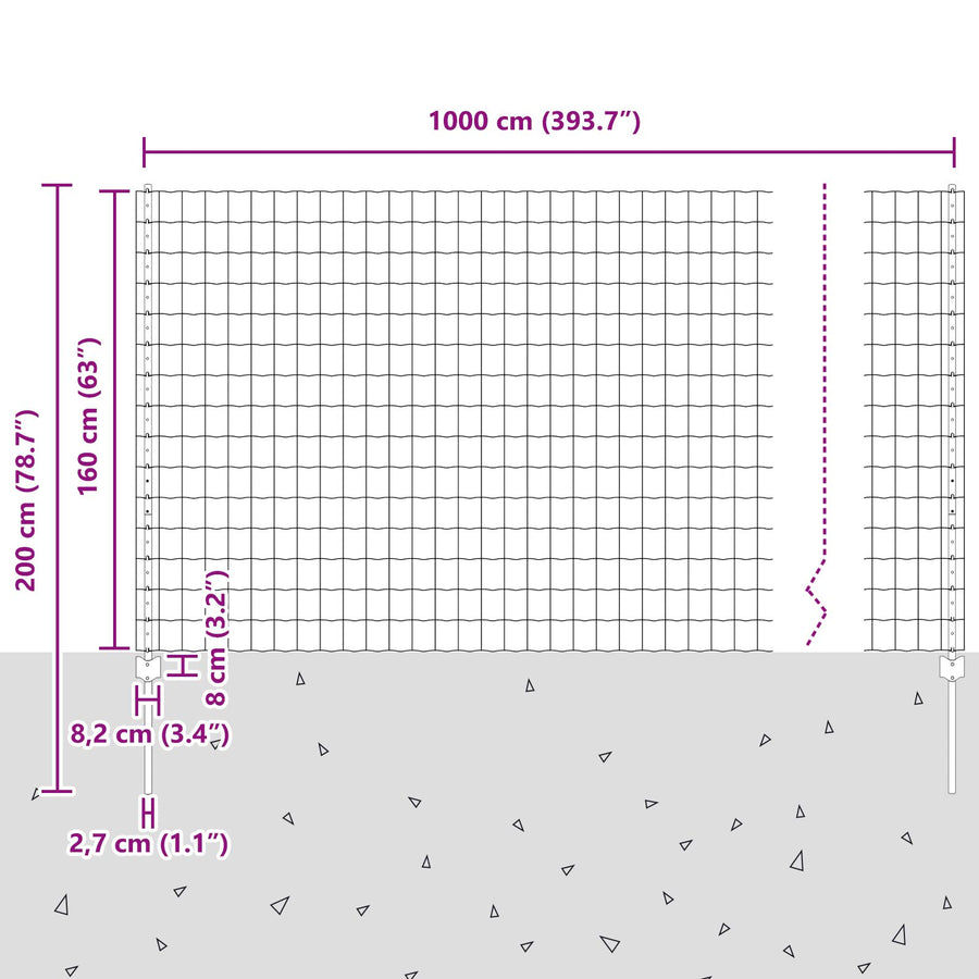Set Van Tuinhak Set Van 2 Gegalvaniseerd Staal 10 X 1,6 M
