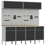 Werkkast set 10 stuks zwart 200x55x200 cm staal