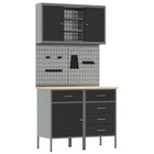 Werkkast set 5 stuks 100x55x200 cm zwart