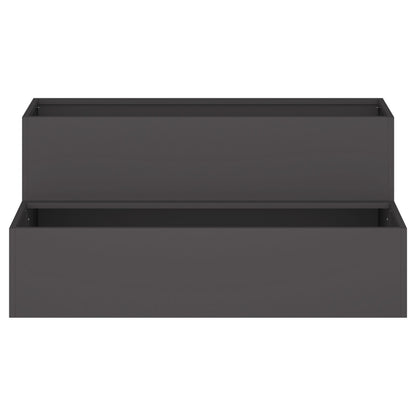Tuin Planter - 2-Tier Staal, 100 x 60 x 45 cm Zwart