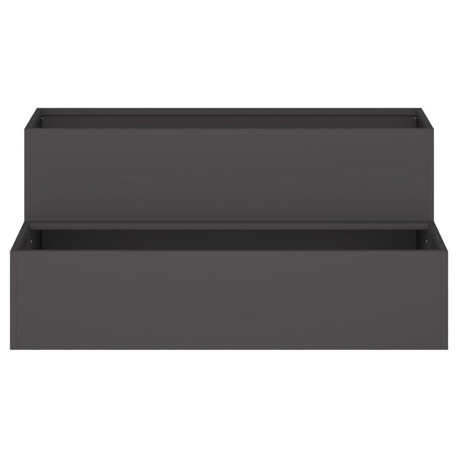 Tuin Planter - 2-Tier Staal, 100 x 60 x 45 cm Zwart