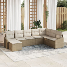 8 Delige Tuinscha Set Met Kussens Beige Poly Rattan
