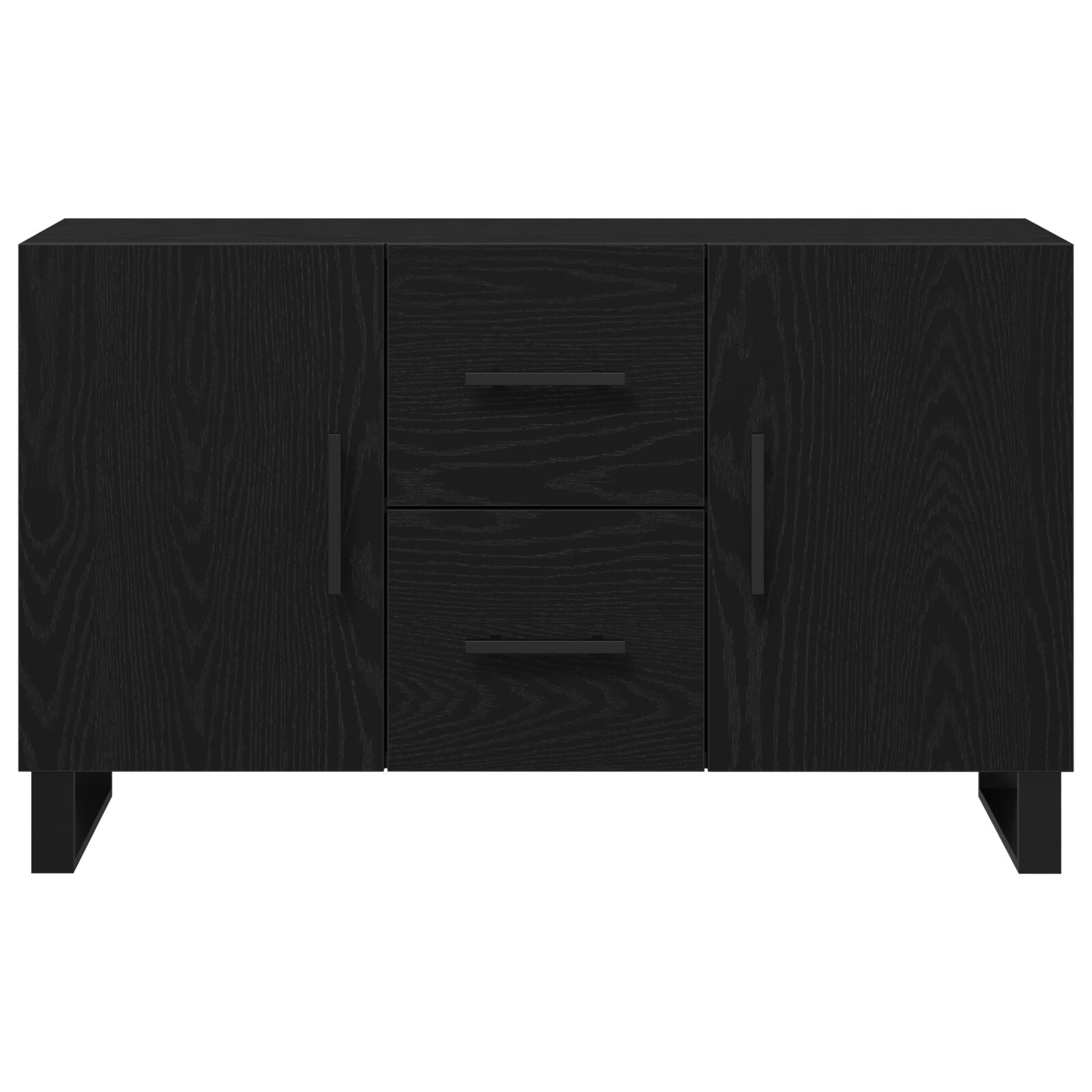 Dressoir Zwart Eiken 100X36X60 Cm Geengineerd Hout