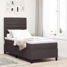 Box spring bed with mattress Dark brown 100 x 200 cm Fabric