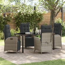 5-Delige Tuin Eetset Lichtgrijs Poly Rattan