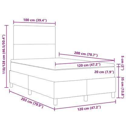 Boxspring Bed Met Matras Lichtgrijs 120X200 Cm Corduroy Stof