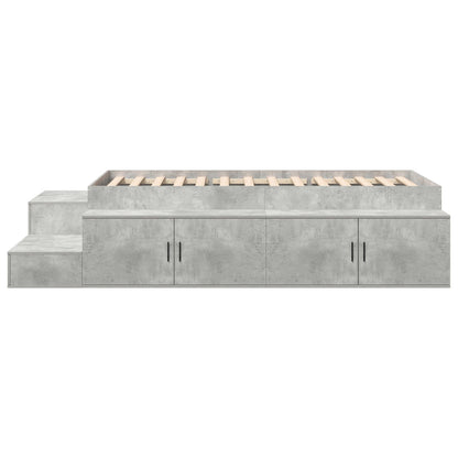 Opslagbed Beton Grijs Engineered Wood 75 X 190 Cm Opslagbedframe Artisanaal Eiken