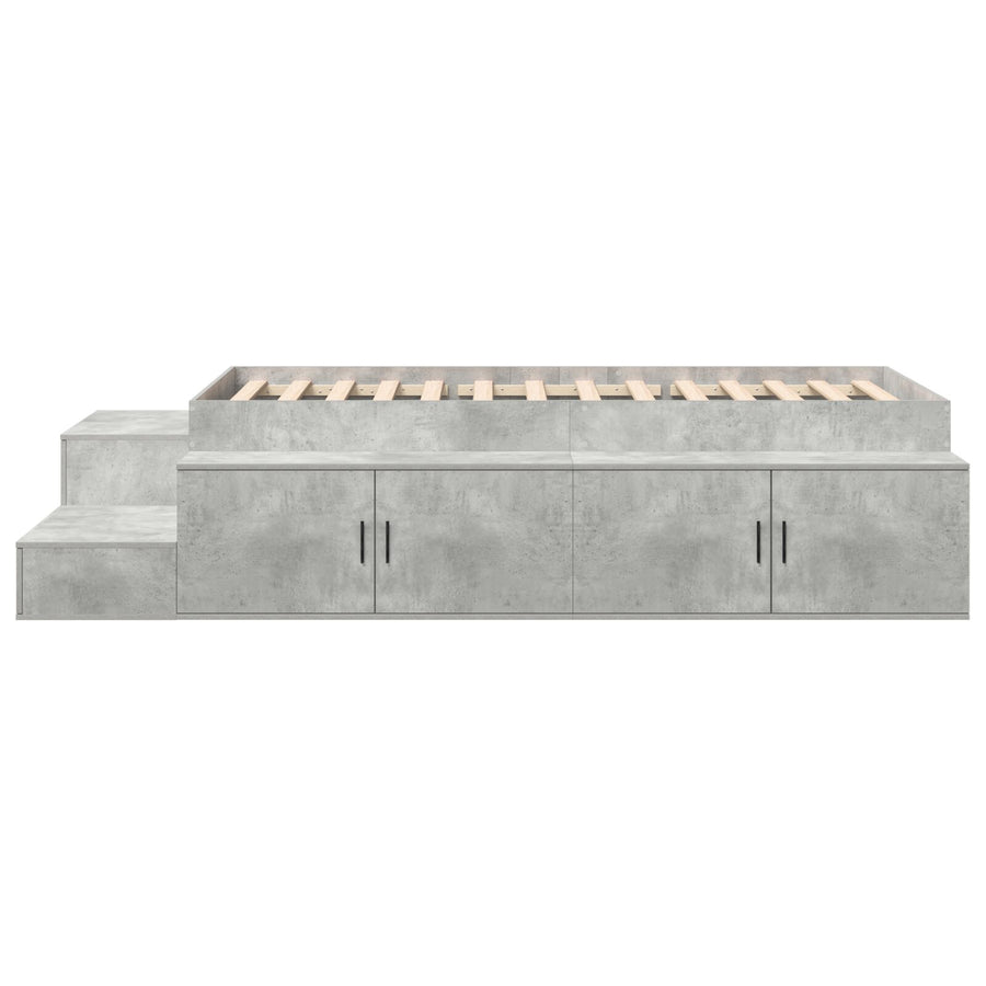 Opslagbed Beton Grijs Engineered Wood 75 X 190 Cm Opslagbedframe Artisanaal Eiken