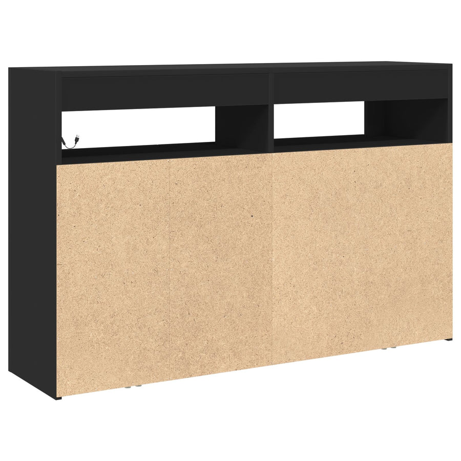 Dressoir Engineered Hout 116 X 30 X 75 Cm Dressoir Zwart