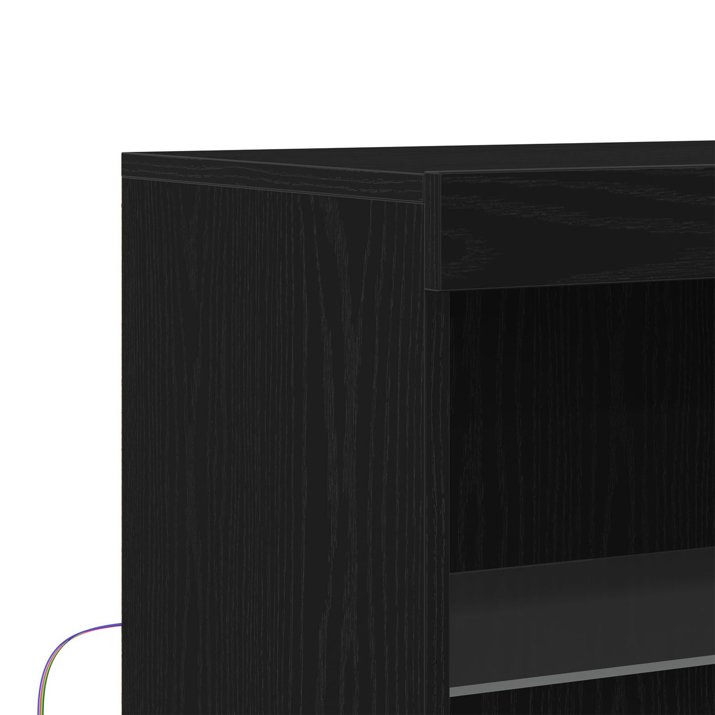 Dressoir Met Led Verlichting Zwart Eik 60X37X100 Cm Zwart eiken