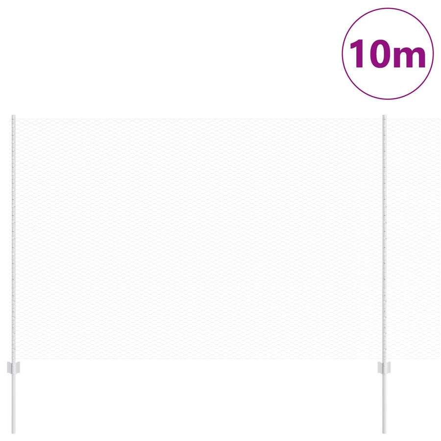 Fence Palen 10 Stuks U-Kanaal 160 Cm Gegalvaniseerd Staal,  Hexagon Fence 1.6X10 M Gegalvaniseerd Staal