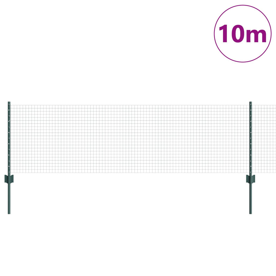 Gelast Draadhek Met 5 U-Palen Groen 0.6X10 M Staal