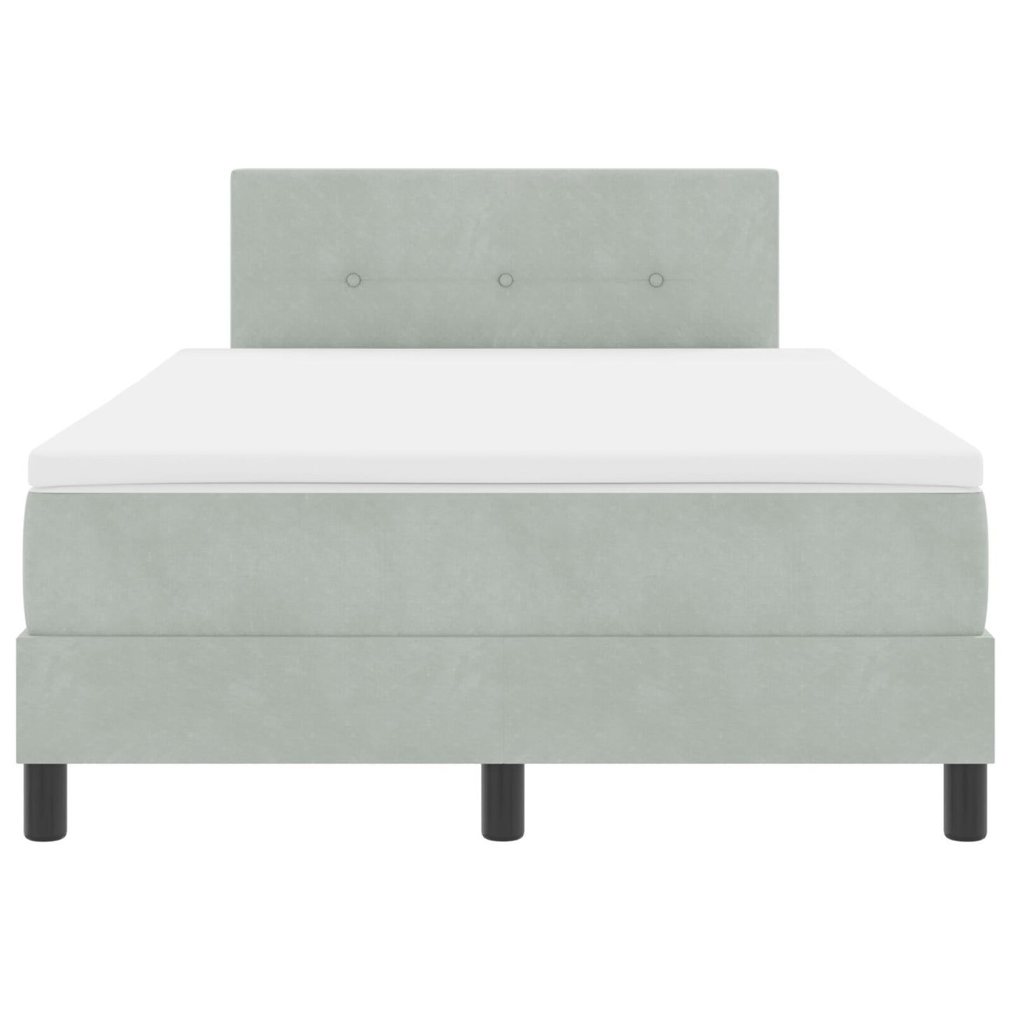 Boxspringbed Met Matras Lichtgrijs 120X200 Cm Fluweel Blauw