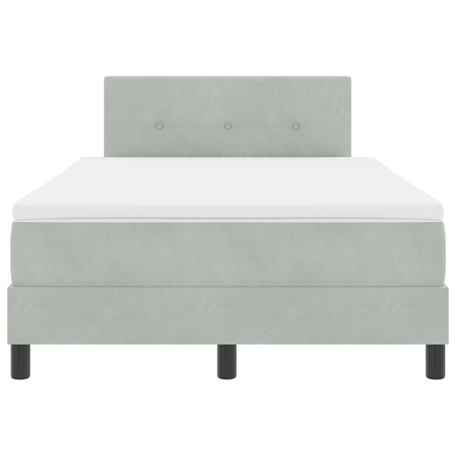 Boxspringbed Met Matras Lichtgrijs 120X200 Cm Fluweel Blauw