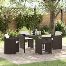 5-Delig Tuin Eetset Met Kussens Bruin Poly Rattan