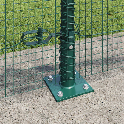 Gelast Draadhek Met 13 Flangende Palen Groen 0,4X100 M Staal Gegalvaniseerd Staal