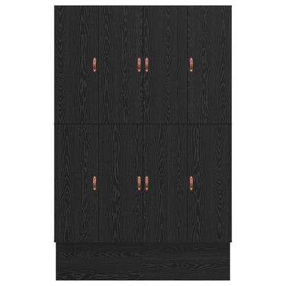 Opbergbedframe Zwart Bewerkt Hout 135,5 X 190 X 31,5 Cm Artisanaal Eiken