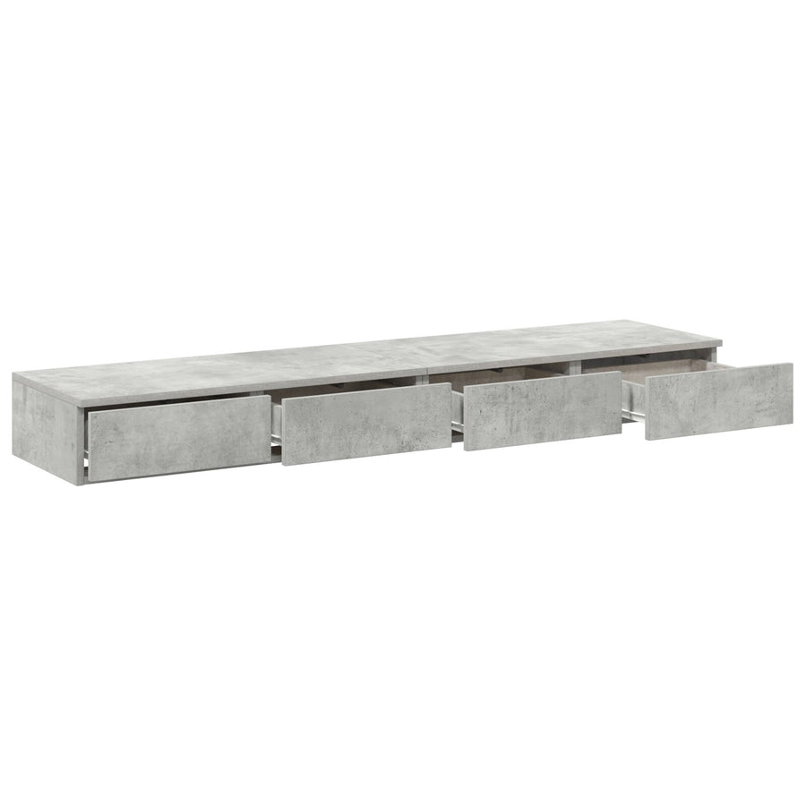Lades In , , Gemaakt Van Bewerkt Hout Beton grijs 140 x 36,5 x 16,5 cm