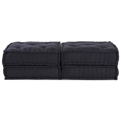 Modulaire Poefjes 2 Stuks Antraciet Stof Anthraciet 70 x 70 x 36 cm 2x lounge