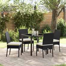 5-Delige Tuin Eetset Zwart Poly Rattan