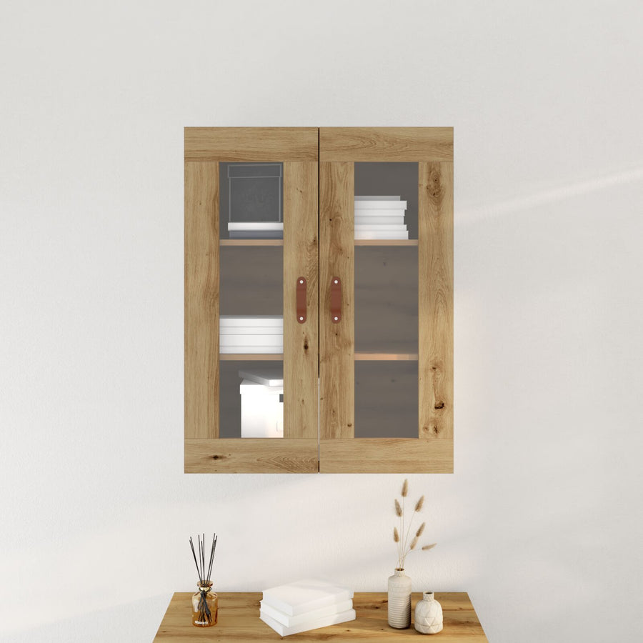 Wandkast Met Glazen Deuren Artisan Eiken 69,5X34X90 Cm