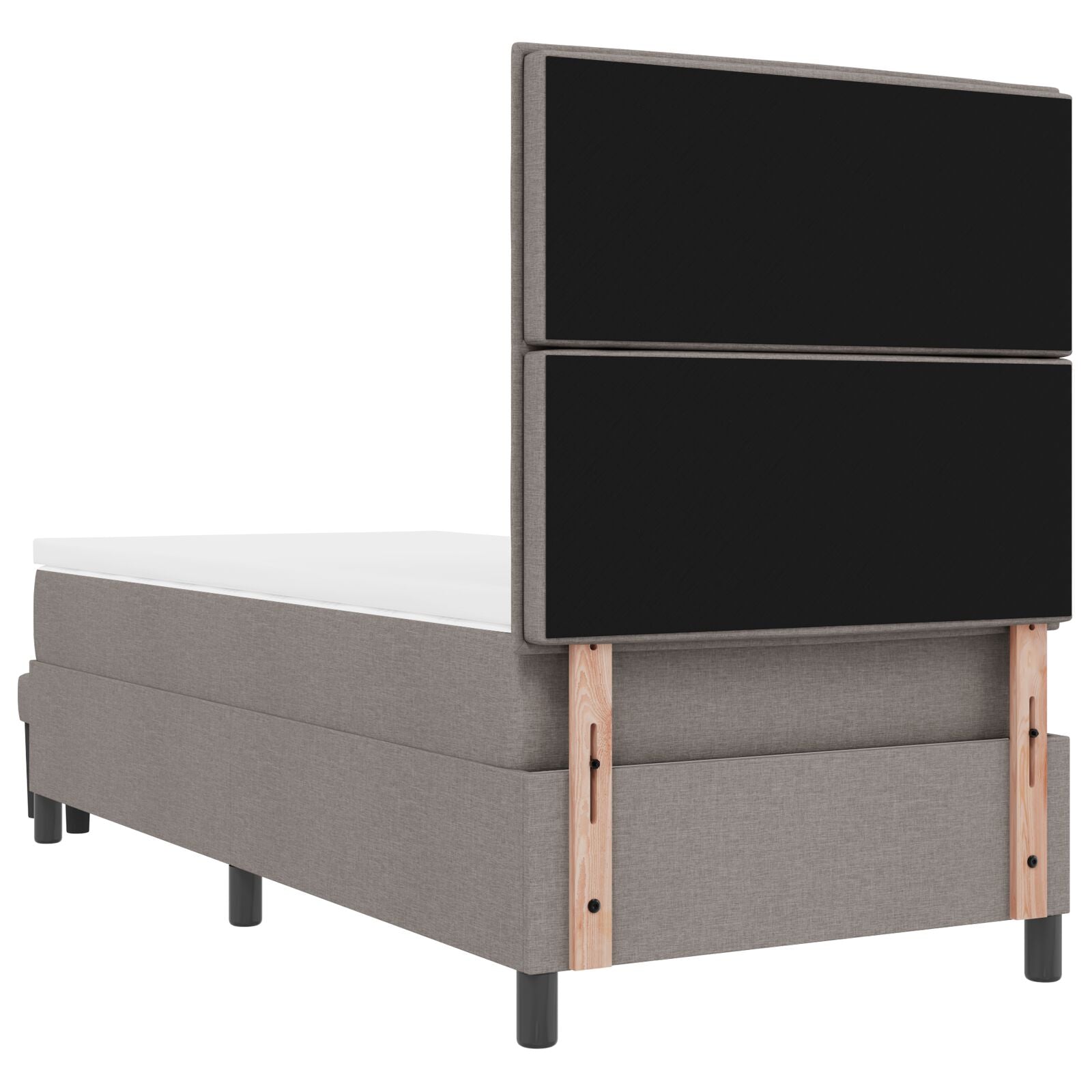 Boxspring Bed Met Matras & Bank Stof Taupe 100 x 200 cm Lijnen ontwerp