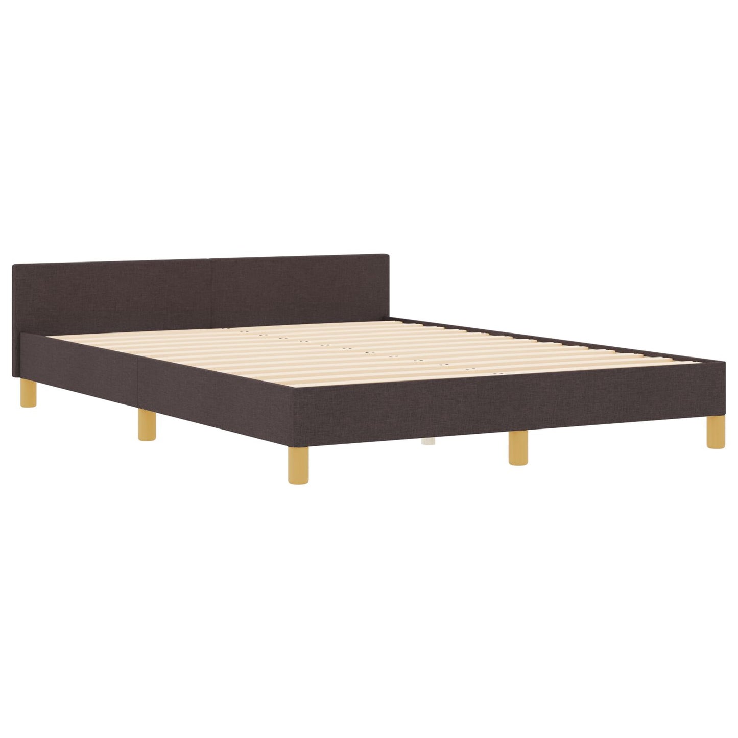Bed Frame Donkerbruin 140X190 Cm Stof Crème