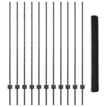 Schuttingpalen 22 Stuks U-Channel Grijs 140 Cm Staal,  Hexagonale Schutting Grijs 1,4X25 M Staal