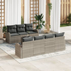 Garden Sofa Set Light Grey 55 x 55 x 37 cm poly rattan