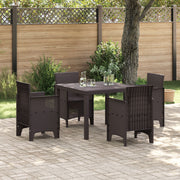 Tuinset 4 personen polypropyleen bruin