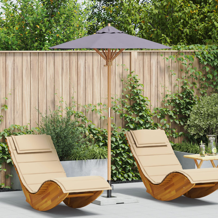 Tuin Parasol 150X210 Cm Bamboe 150 x 150 x 210 cm Donkergrijs