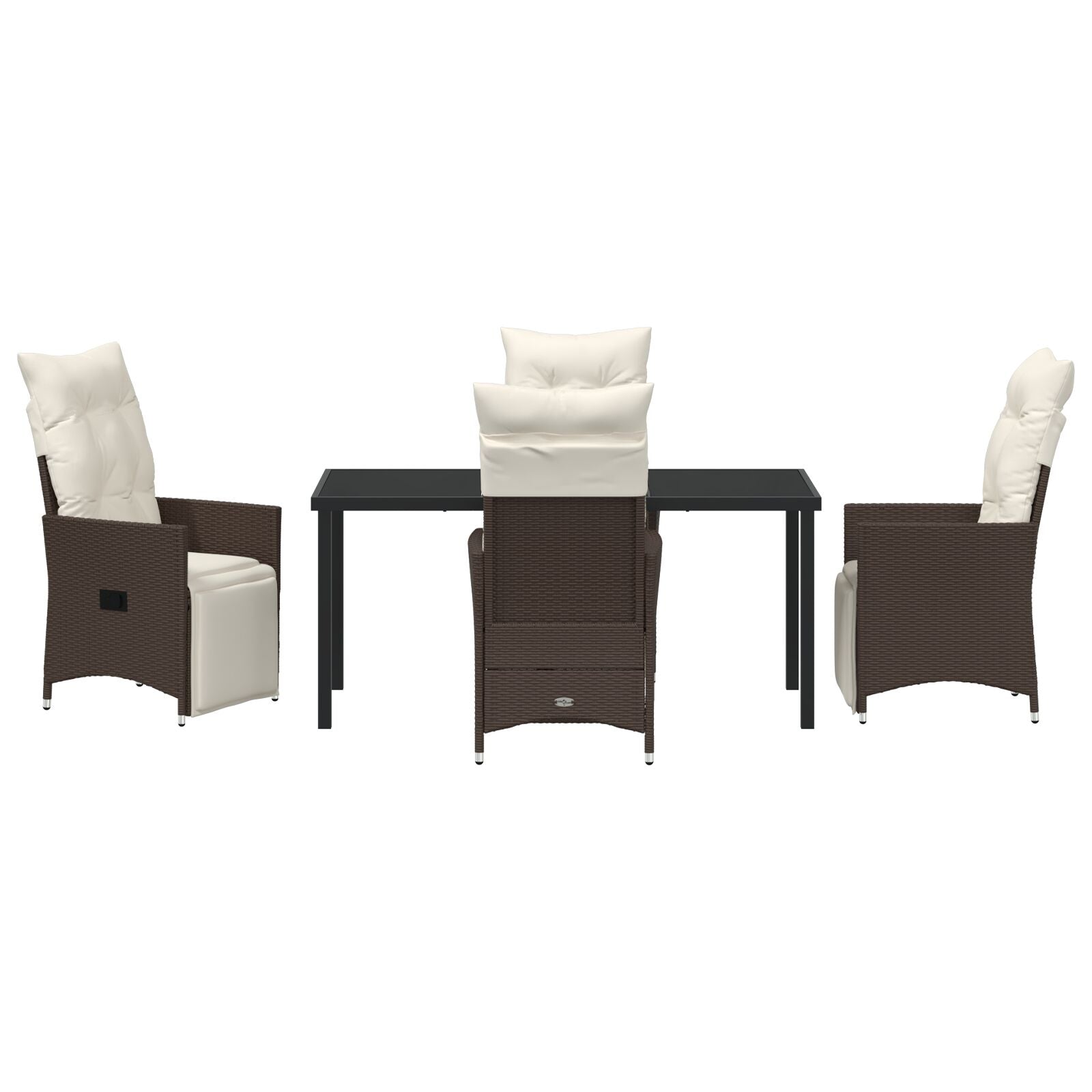 5-Delige Tuindinerset Met Kussens Bruin Poly Rattan