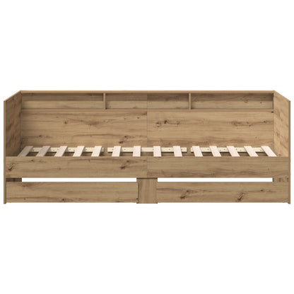 Dagbed Met Lades Artisan Eik Geëngiseerd Hout 90 X 190 Cm