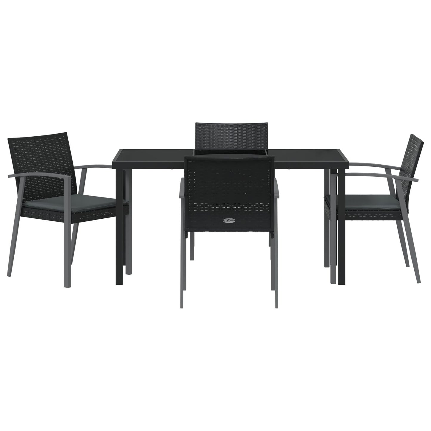 Set Van 3 Zwart Pe Rattan, Staal 56,5X57X83 Cm Duurzaam