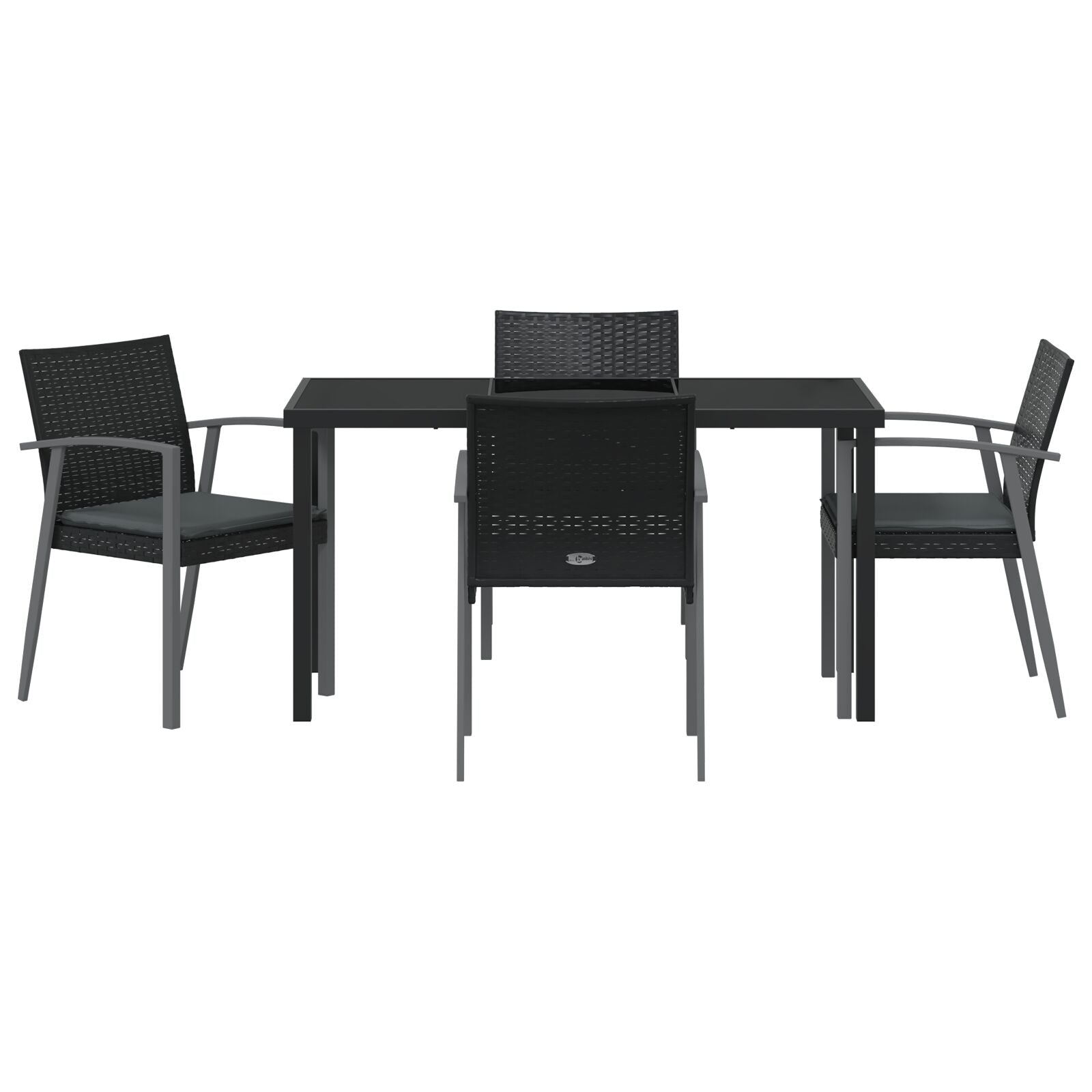 Set Van 3 Zwart Pe Rattan, Staal 56,5X57X83 Cm Duurzaam