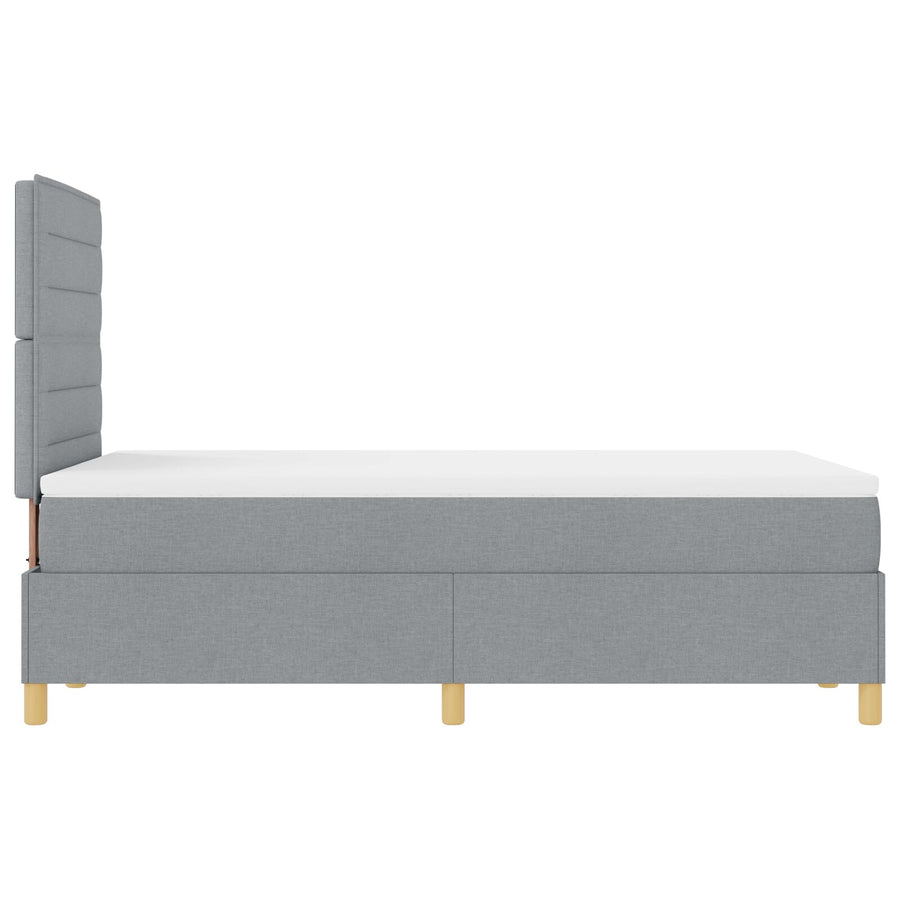 Boxspring Bed Met Matras Lichtgrijs 120X200 Cm Stof Blauw