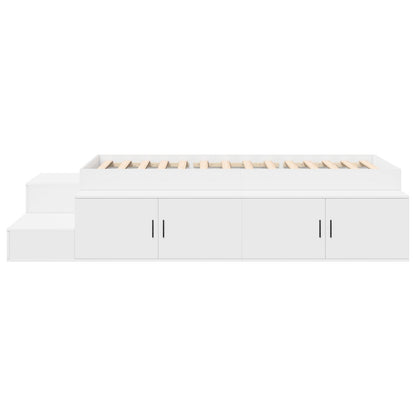 Opbergbedframe Wit 75X190 Cm Artisanaal Eiken