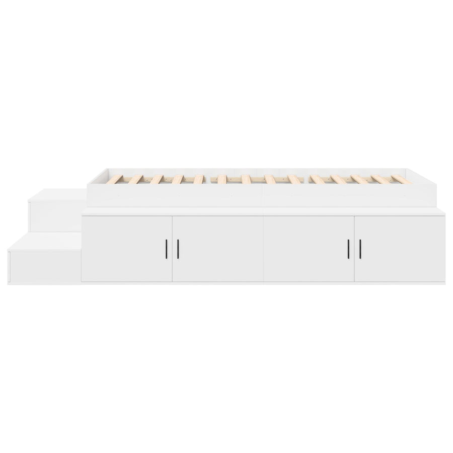 Opbergbedframe Wit 75X190 Cm Artisanaal Eiken