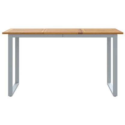 Buiten Eettafel Staal & Massief Acaciahout 140 x 80 x 75 cm Cool overhangend ontwerp