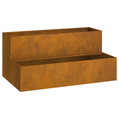 Tuinschaal 2-Tier 100 x 60 x 45 cm Verweerd staal