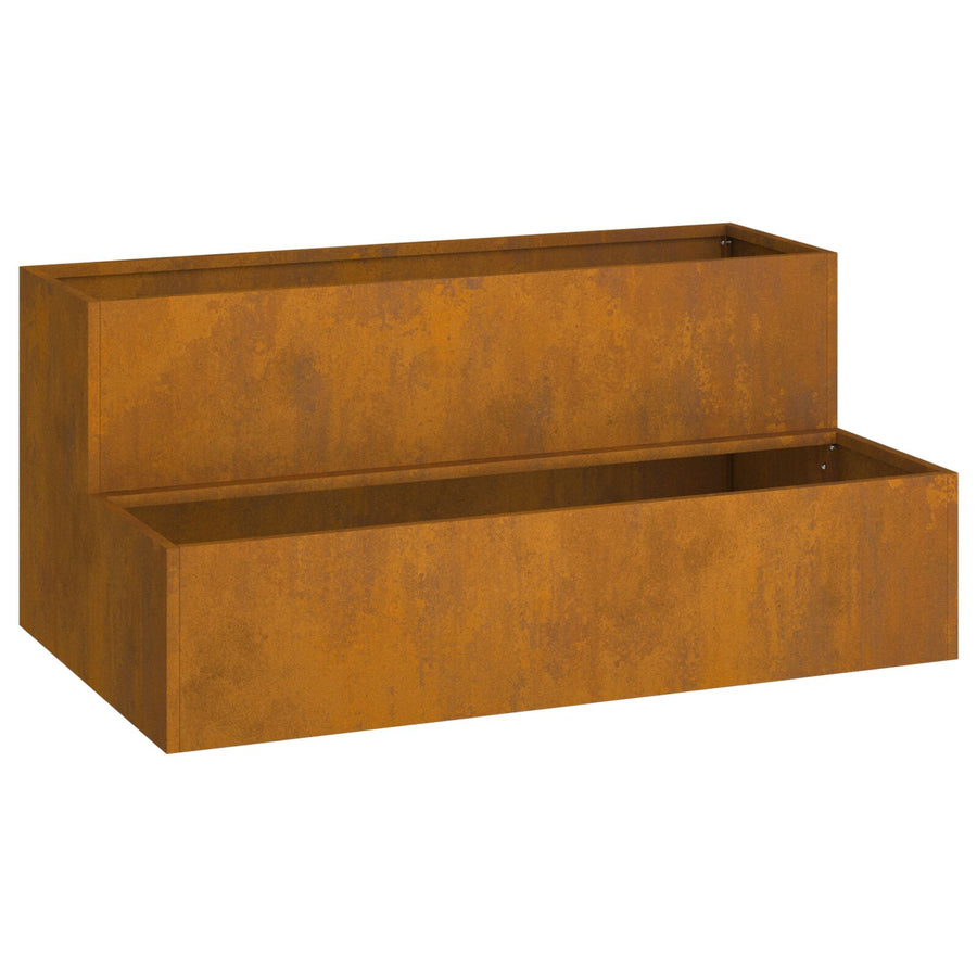 Tuinschaal 2-Tier 100 x 60 x 45 cm Verweerd staal