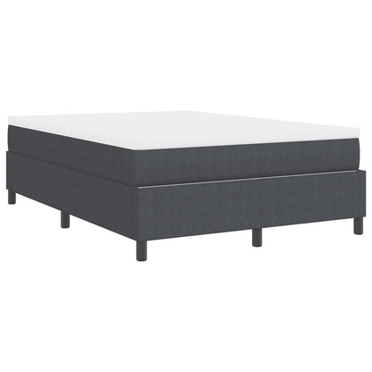 Boxspringbed Met Matras Donkergrijs 140X200 Cm Corduroy Stof